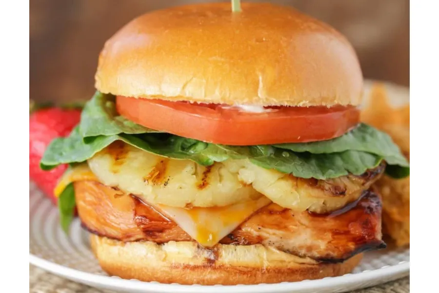 Pico Pica Rico | Chicken Teriyake Burger - Popular - Grilled Chicken , Swiss cheese, Teriyaki, Grilled Pineapple, Lettuce, Tomato, Onion, Mayo | Sherman Oaks 