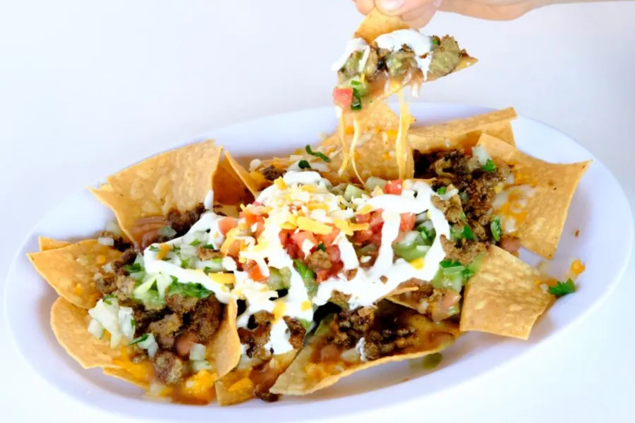 Pico Pica Rico | Super Nachos- Carne Asada, Beans, Cheese, Guacamole, Sour Cream, Onions, Tomatoes |Sherman Oaks 