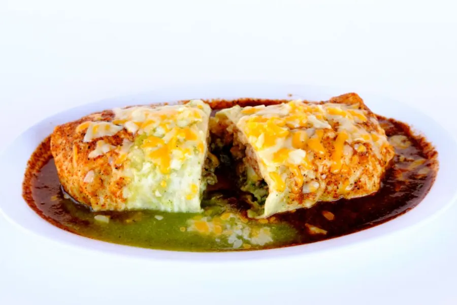 Pico Pica Rico | Wet Burrito - Choice of Meat, Rice, Beans, Onions, Cilantro, salsa, Guacamole Sauce, Cheese. Choice of Green or Red Sauce| Sherman Oaks 